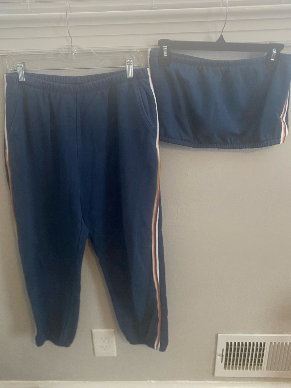 Wild Fable blue sweat pants with tube top Size L